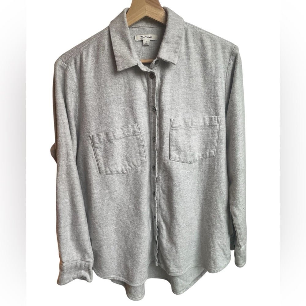 Madewell Oversized Flannel Button Down Shirt with Pockets